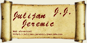 Julijan Jeremić vizit kartica